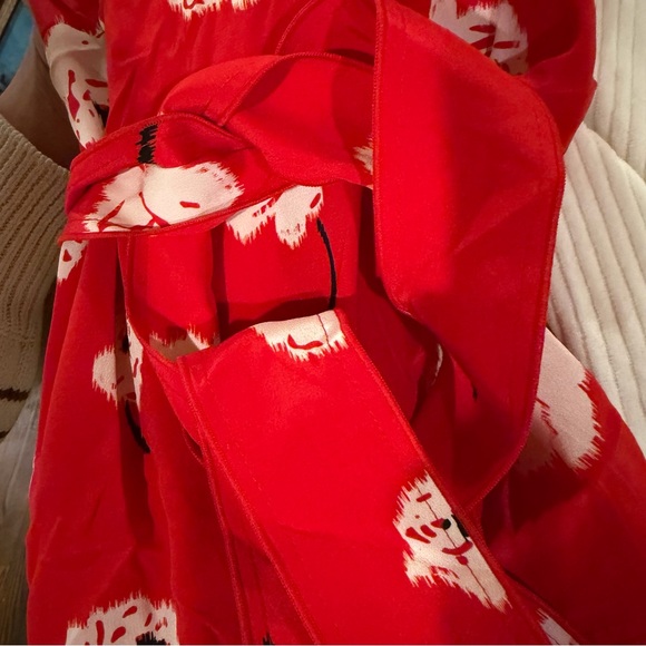 Derek Lam 10 Crosby Red Faux Wrap Dress Floral Silk Sleeveless Belted - SZ 6 - Picture 7 of 7